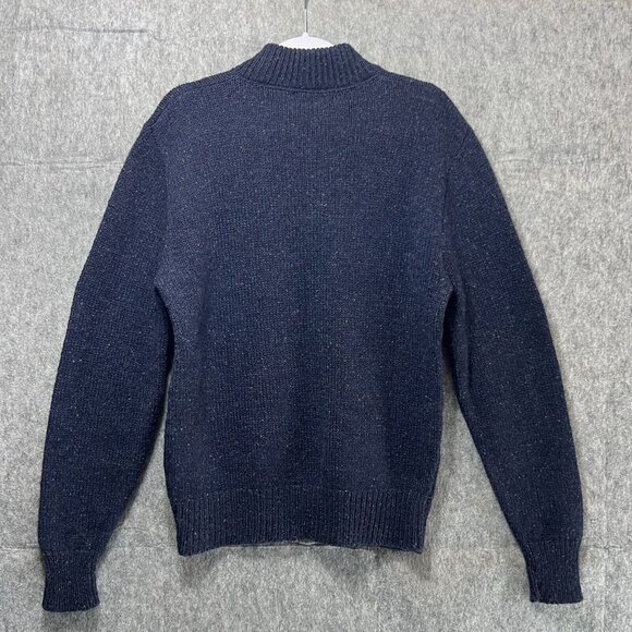 Vintage 90s Sweater Mens Medium Grandpa Wool Blue Flecked Loose American Eagle - Picture 5 of 7